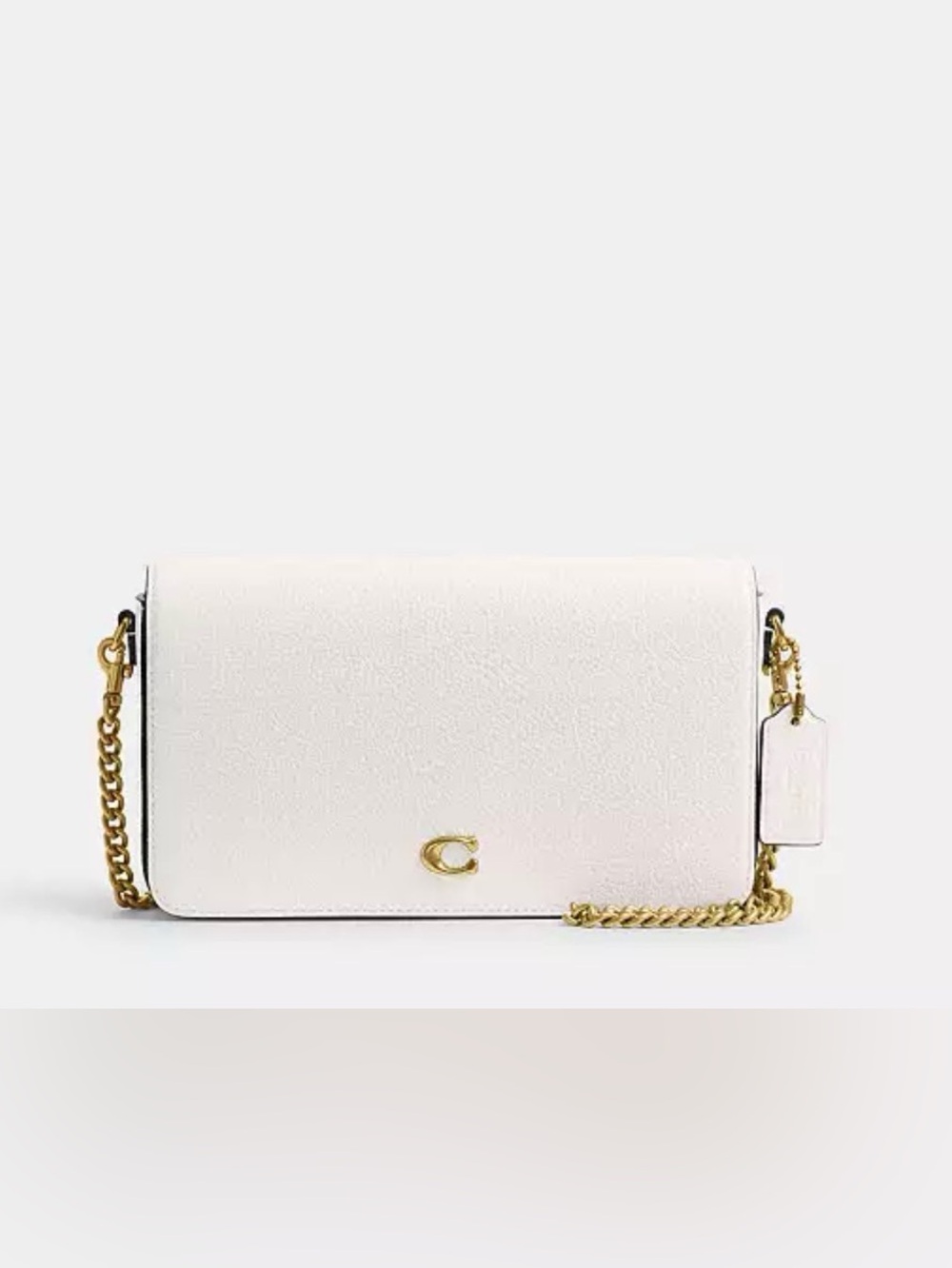 💛 Coach NWT Chalk Mila Leather Crossbody Bag with Brass Chain Strap & Hardware